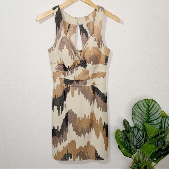 Plenty by Tracy Reese Retro Abstract Print Bodycon Dress Size 0 - Picture 2 of 8